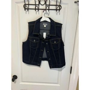 New Loft dark colored jean vest